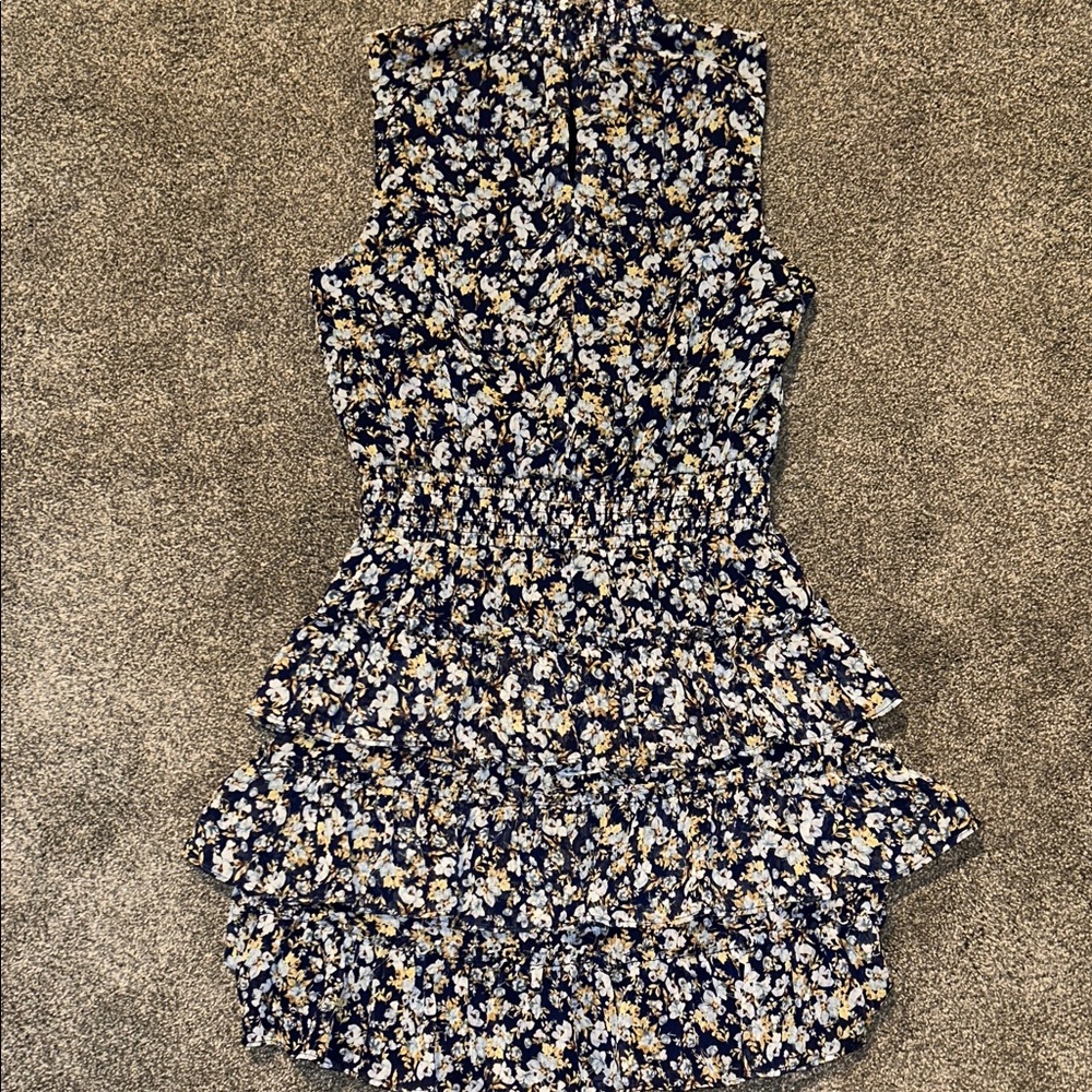 1. State Floral Sleeveless Dress - Navy and White